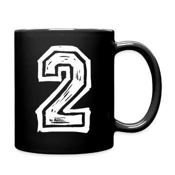 2 nombre de maillots - Mug uni - noir - Droite