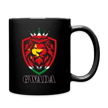 GUADELOUPE lion couleur Drapeau - Mug uni - noir - Droite