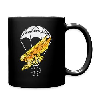 Goldener Adler - Fallschirmjäger Abzeichen - Tasse einfarbig - Schwarz - Rechts