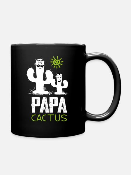 Papa Cactus - Full Colour Mug - black
