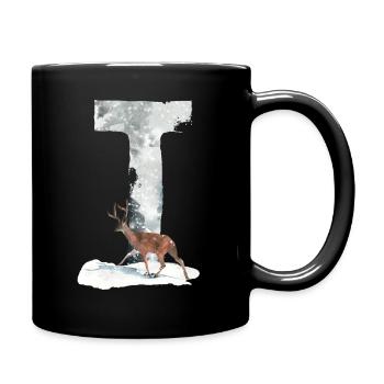 T – caractère décoratif – hiver - Mug uni - noir - Droite
