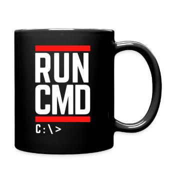 Run CMD Lustiger Spruch Informatik Nerd Code - Tasse einfarbig - Schwarz - Rechts