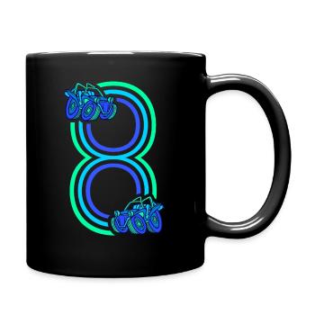 8. Geburtstag Rennauto 8 Jahre alt Rennwagen - Tasse einfarbig - Schwarz - Rechts