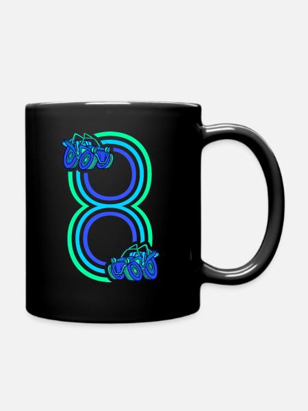 8ème anniversaire voiture de course 8 ans - Mug uni - noir