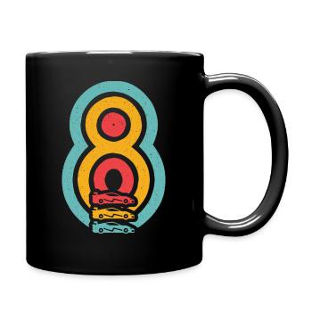 8. Geburtstag Rennwagen 8 Jahre alt Rennauto - Tasse einfarbig - Schwarz - Rechts