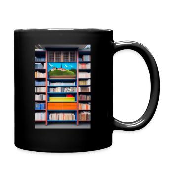 Das Bücheregal - Tasse einfarbig - Schwarz - Rechts