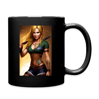 trendy girl - danger - Tasse einfarbig - Schwarz - Rechts