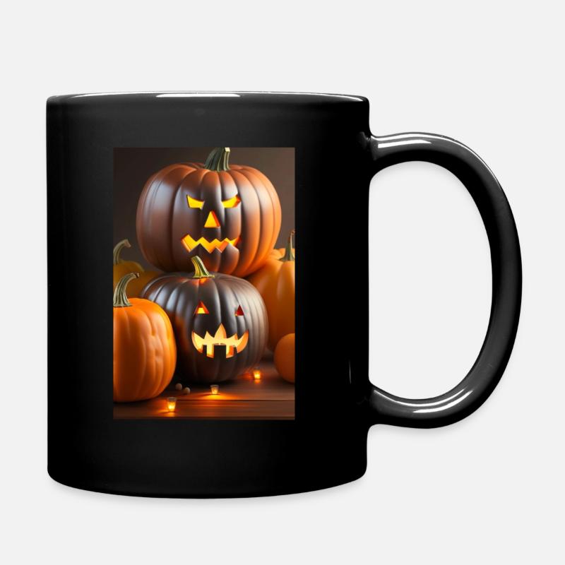Halloween Kürbis Design - Tasse einfarbig - Schwarz