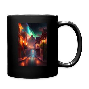 Mystisches Dorf - Tasse einfarbig - Schwarz - Rechts