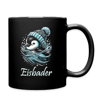 Eisbader Pinguin - Tasse einfarbig - Schwarz - Rechts