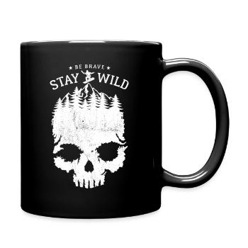 Snowboard - Totenkopf - Be Brave Stay Wild - Tasse einfarbig - Schwarz - Rechts