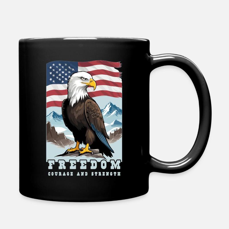 Weißkopfseeadler - Tasse einfarbig - Schwarz
