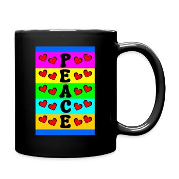 Peace And Love - Full Colour Mug - black - Right