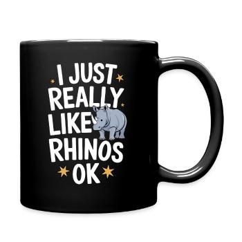 Nashorn Rhinozeros - Tasse einfarbig - Schwarz - Rechts