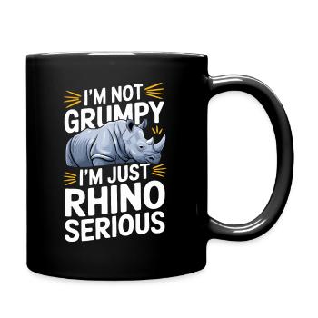 Nashorn Rhinozeros - Tasse einfarbig - Schwarz - Rechts