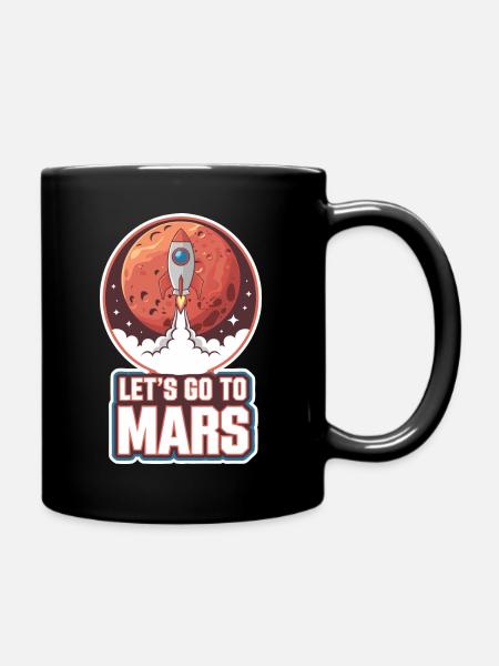 Mars Planet Planeten Sonnensystem - Tasse einfarbig - Schwarz