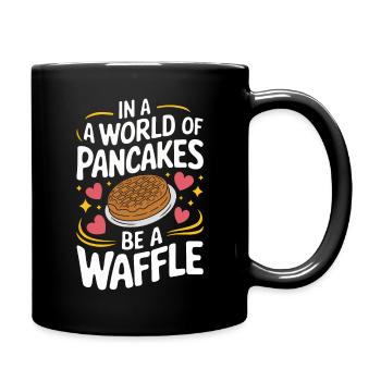 Waffles Breakfast Sweets - Full Colour Mug - black - Right