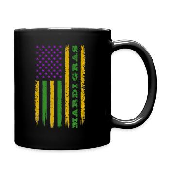 Mardi Gras - Drapeau US - Costume - Cadeau - Mug uni - noir - Droite