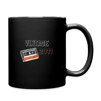 11 Years Retro Cassette Gift 2011 Birthday - Full Colour Mug - black - Right