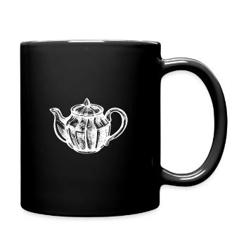 Skizze Teekanne - Tasse einfarbig - Schwarz - Rechts