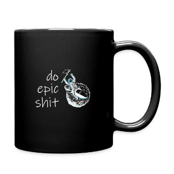 episch jubeln Astronaut Rakete - Tasse einfarbig - Schwarz - Rechts
