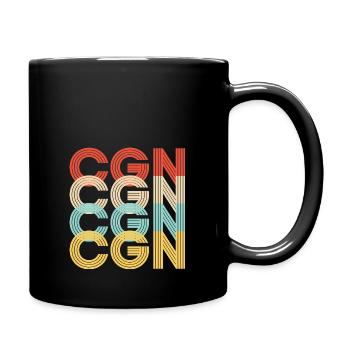 Vintage retro Cologne CGN - Full Colour Mug - black - Right