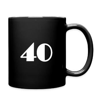 40 YEARS. 40th ANNIVERSARY. BIRTHDAY 40 YEARS. 40 - Full Colour Mug - black - Right