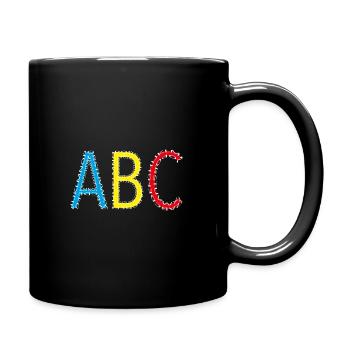 ABC- Schulstart, Schulkind - Tasse einfarbig - Schwarz - Rechts