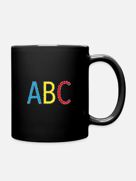 ABC- Schulstart, Schulkind - Tasse einfarbig - Schwarz
