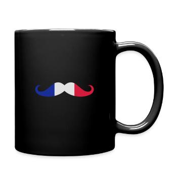 Moustache, French flag - Full Colour Mug - black - Right