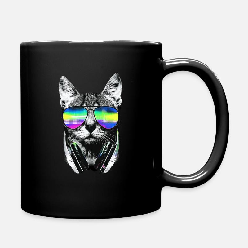 Cool cat - Full Colour Mug - black