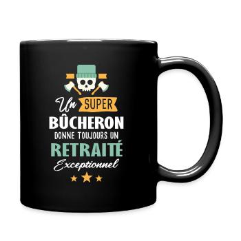 Bûcheron cadeau drôle retraite retraité - Mug uni - noir - Droite