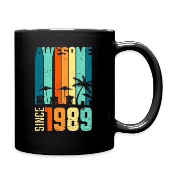 Vintage 1989 89 Birthday Retro Vintage Gift - Full Colour Mug - black - Right