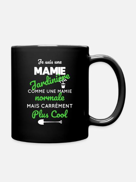 Mamie jardinière comme une mamie normale plus cool - Mug uni - noir