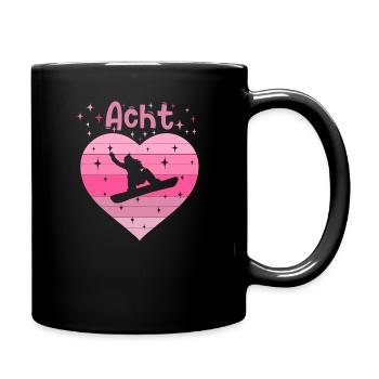8. Geburstag Snowboard Skiurlaub Mädchen Tochter - Tasse einfarbig - Schwarz - Rechts