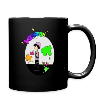 Motivierter Sprayer - Tasse einfarbig - Schwarz - Rechts