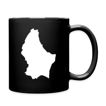 Luxembourg map flag - Full Colour Mug - black - Right