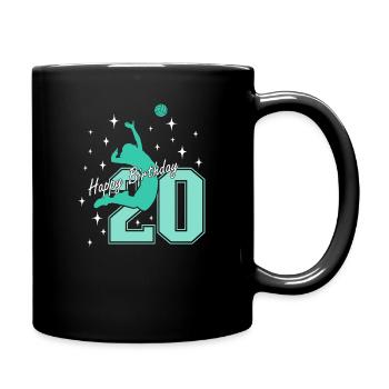 20. Geburtstag Volleyball Volleyballspielerin - Tasse einfarbig - Schwarz - Rechts
