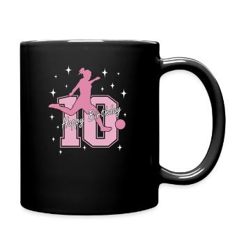 10. Geburtstag Fussball Fussballspielerin - Tasse einfarbig - Schwarz - Rechts