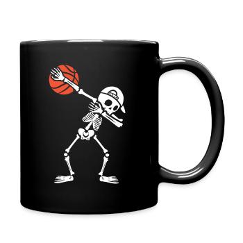 Basketball Player Dabbing Skeleton Basketball - Full Colour Mug - black - Right
