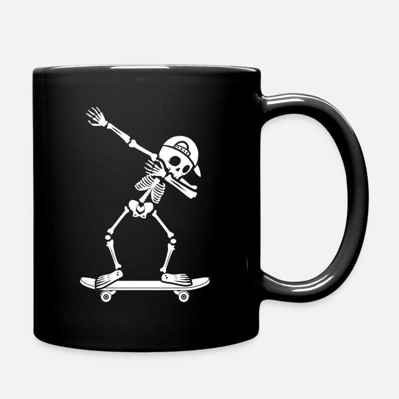 Skateboarder Dabbing Skelett Jungen Skateboard - Tasse einfarbig - Schwarz