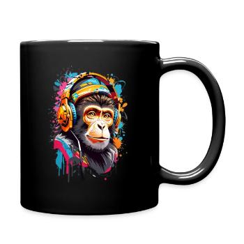 Coole Affe - Tasse einfarbig - Schwarz - Rechts
