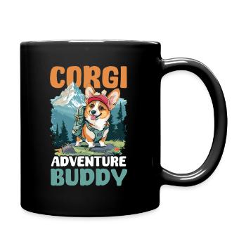 Corgi Mama Papa Corgi Abenteuer Kumpel - Tasse einfarbig - Schwarz - Rechts