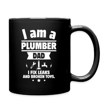 I'm a dad plumber gift for Father's Day - Full Colour Mug - black - Right
