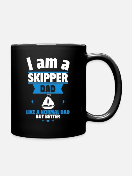 Papa Skipper , Originelles Vatertagsgeschenk - Tasse einfarbig - Schwarz