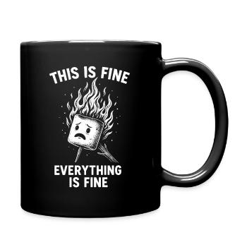 Burning Marshmallow Humour Design - Mug uni - noir - Droite
