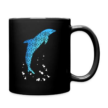 Design Dolphin Dolphins Gift - Full Colour Mug - black - Right