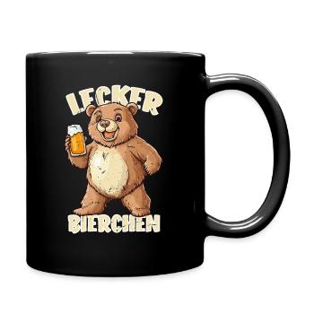 Lecker Bierchen X Bär Meme Bier lustiges - Tasse einfarbig - Schwarz - Rechts