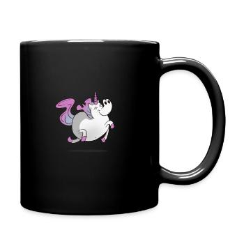 Unicorn / Unicorn - fat and happy - Full Colour Mug - black - Right