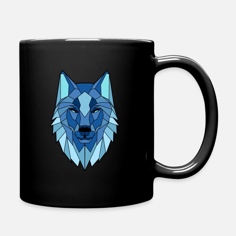 Blue Wolf - Full Colour Mug - black